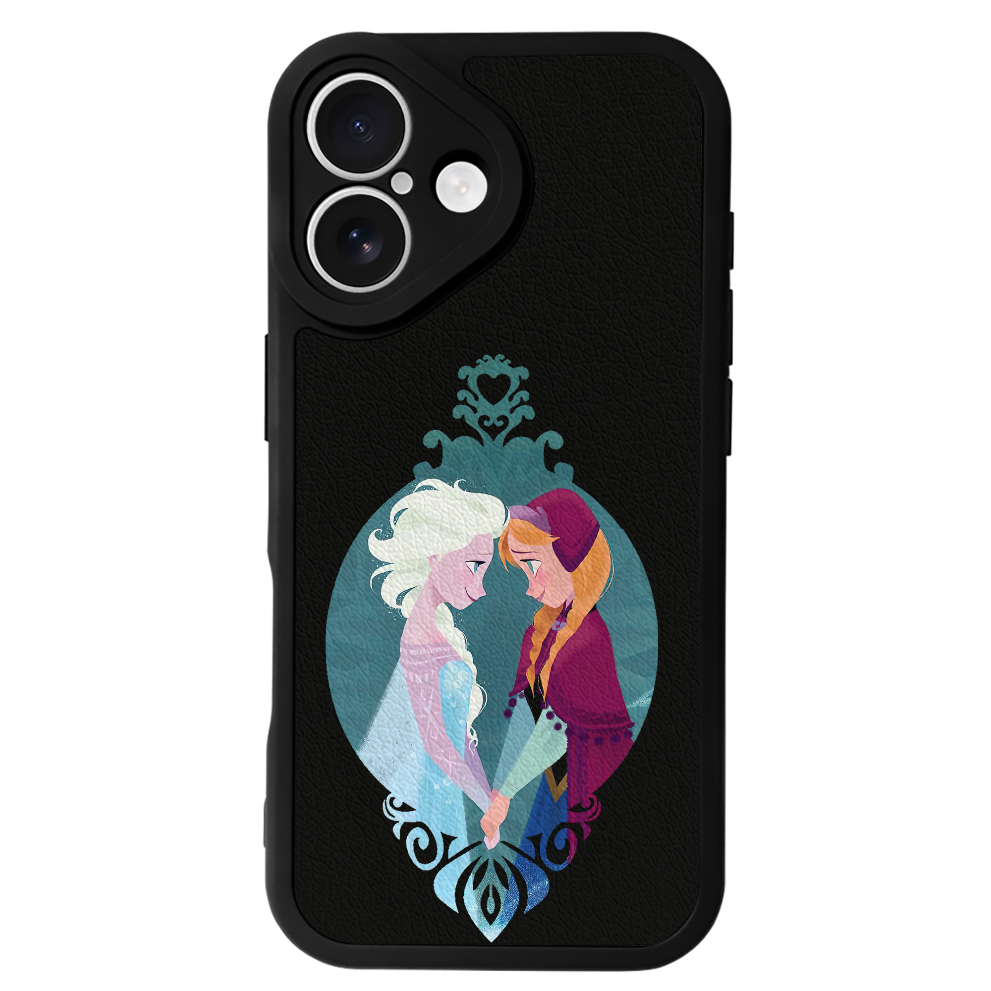 （画像用） アナと雪の女王 アンナ エルサ Frozen Anna Elsa 【iPhone 16シリーズ対応】シリコンスマホケース（レザー調） 材質：シリコン